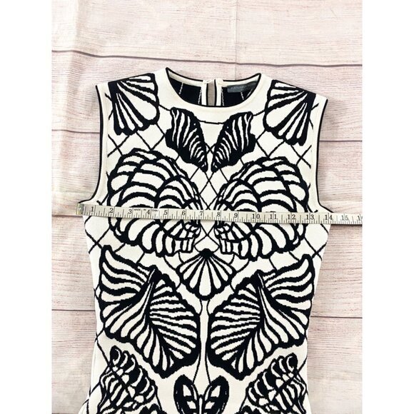 Alexander McQueen Womens Sleeveless Shell Jacqured Midi Dress - XS - Picture 12 of 16